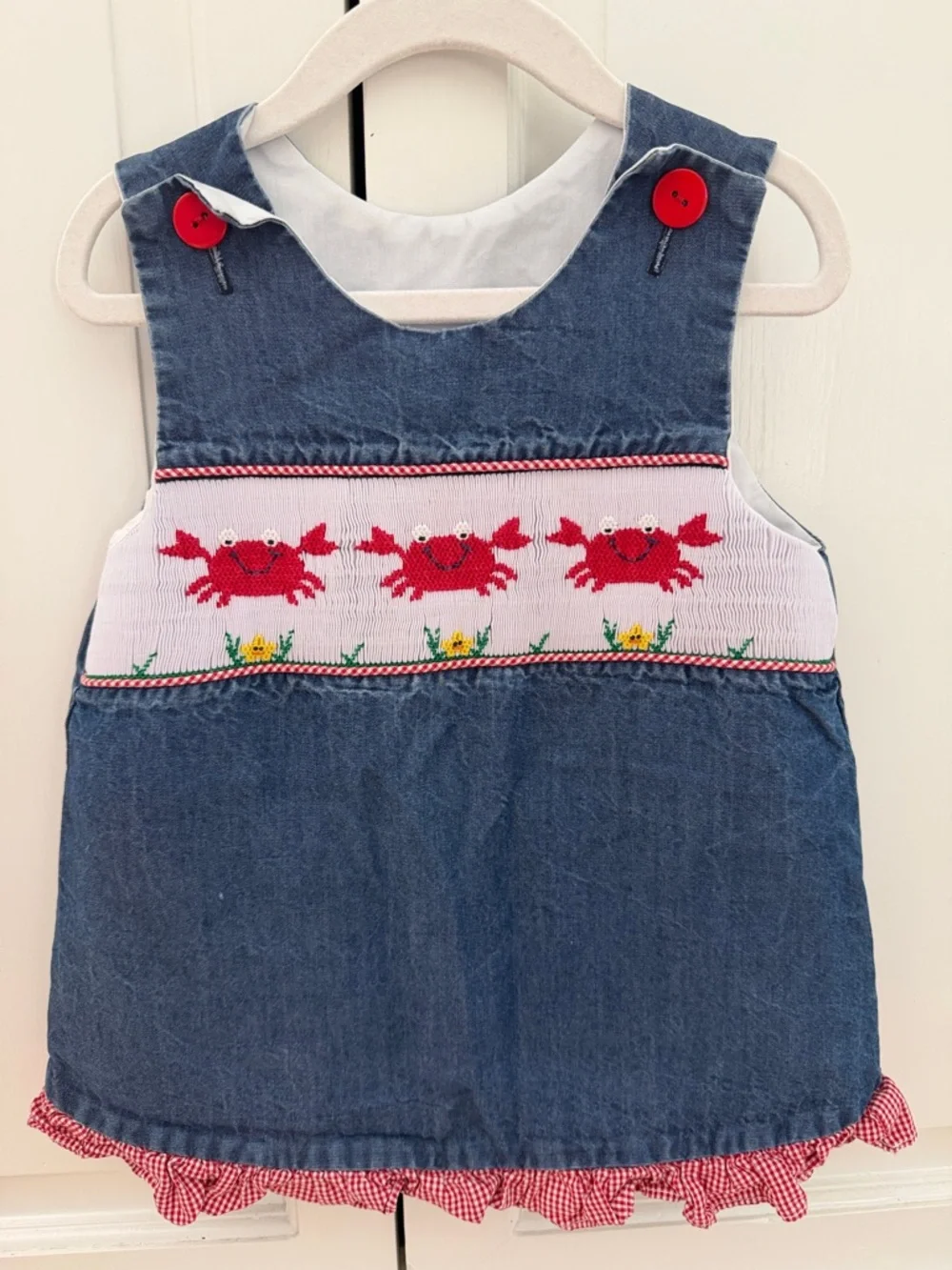 2T Summer Dress Bundle 2pc Janie & Jack Red White Blue Toddler Girl - Picture 5 of 6